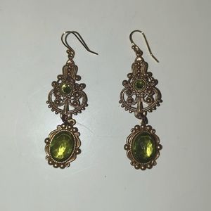 Green dangle earrings